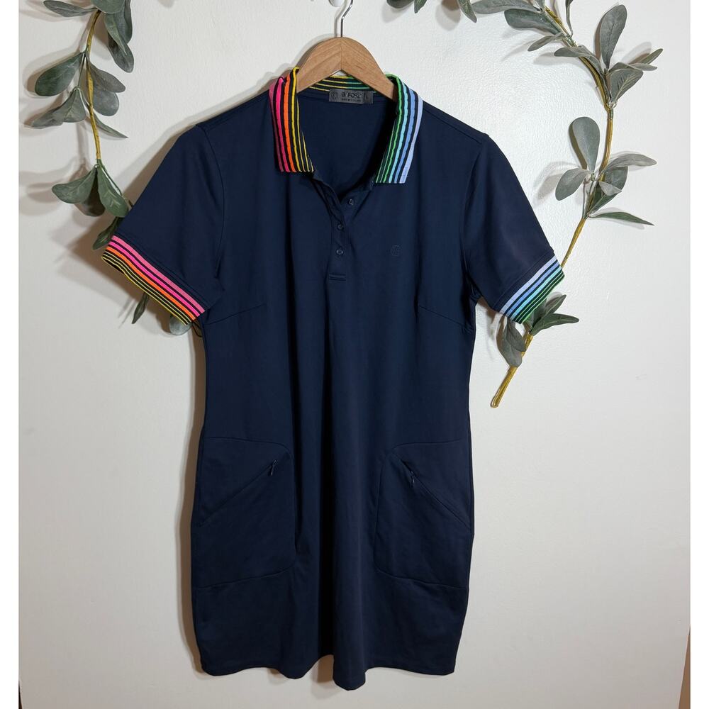 G/fore Contrast Collar Polo Dress
